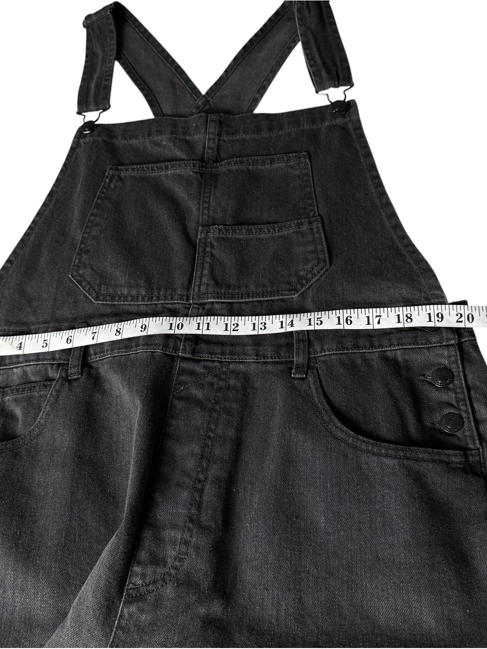 Free People X We The Free ZIGGY Overalls Mineral Black Bib Denim SZ XL Full Leng - Picture 11 of 13